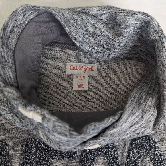 Cat & Jack Boys Awesome Sweater Small (6/7) Gray - Picture 3 of 5